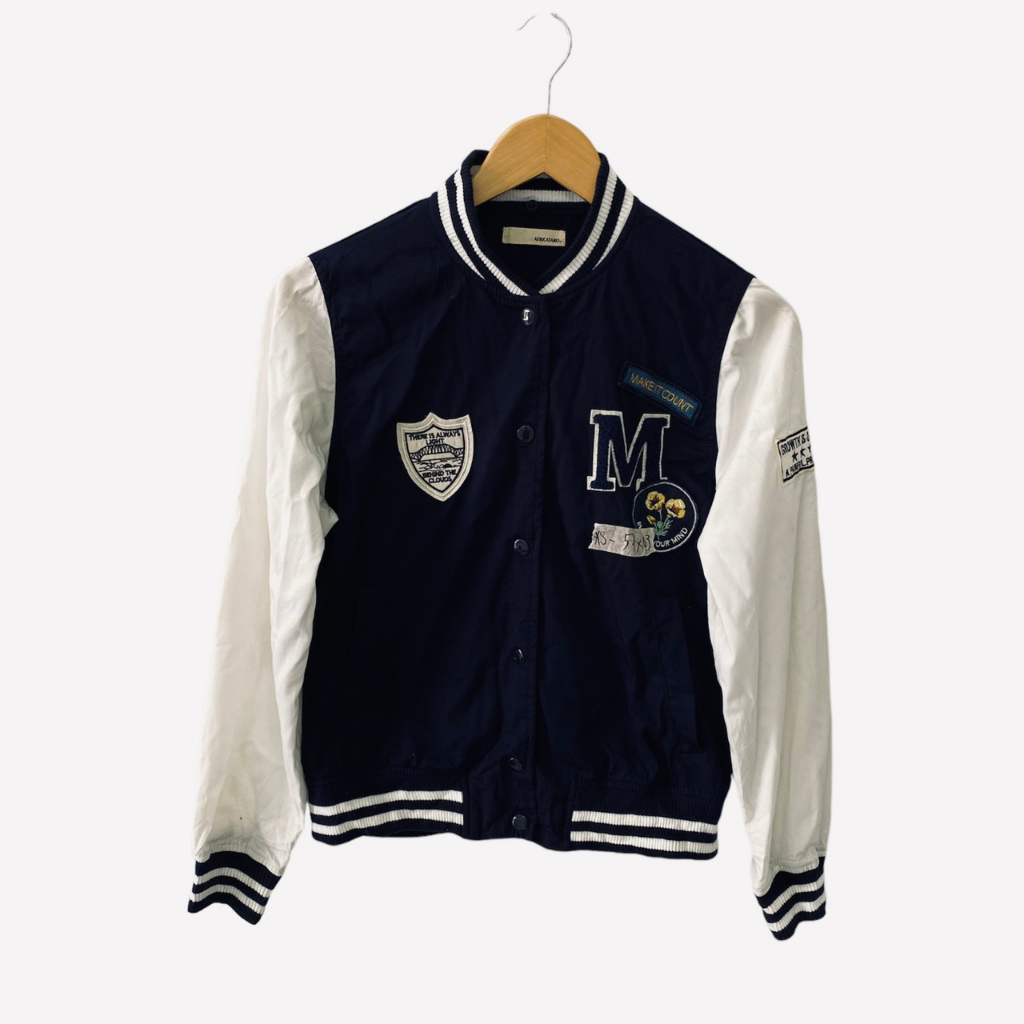 Áo Khoác Bomber Bóng Chày 2hand Mùa Hè Unisex, Áo Jacket Phối Nỉ Secondhand Nam Nữ