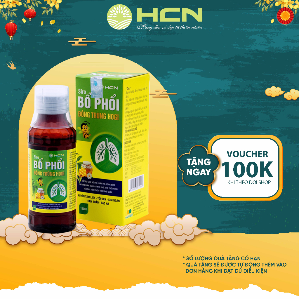 Siro Đông Trùng Bổ Phổi Hogi Tăng Sức Đề Kháng, Hỗ Trợ Các Vấn Đề Đường Hô Hấp Hộp 120ml