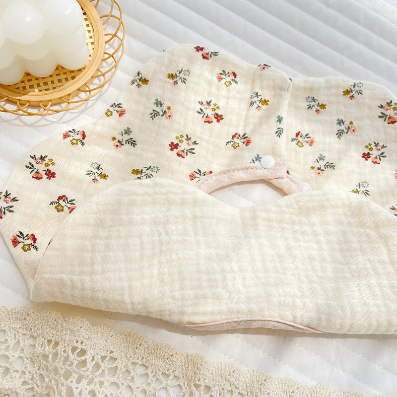 Yếm tròn xô Muslin 6 lớp an toàn cho bé xoáy tròn 360 độ hàng túi zip