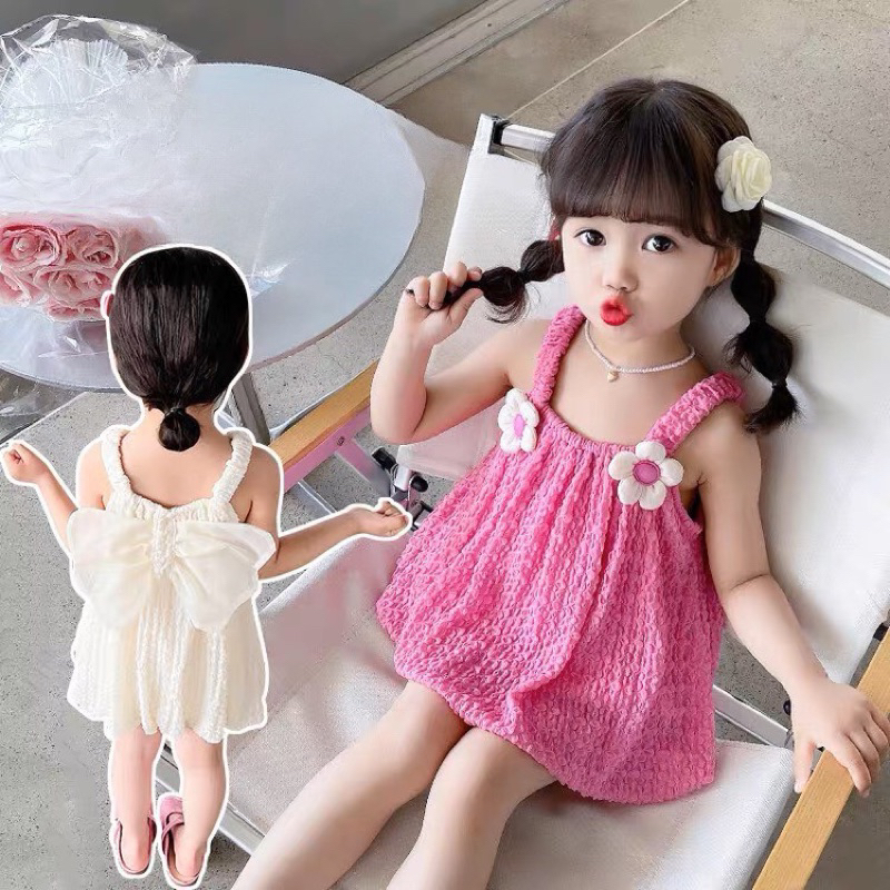 Váy 2 dây babydoll cánh thiên thần bé gái dễ thương