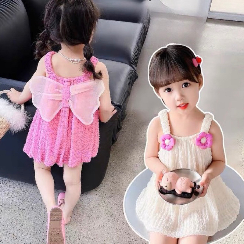 Váy 2 dây babydoll cánh thiên thần bé gái dễ thương