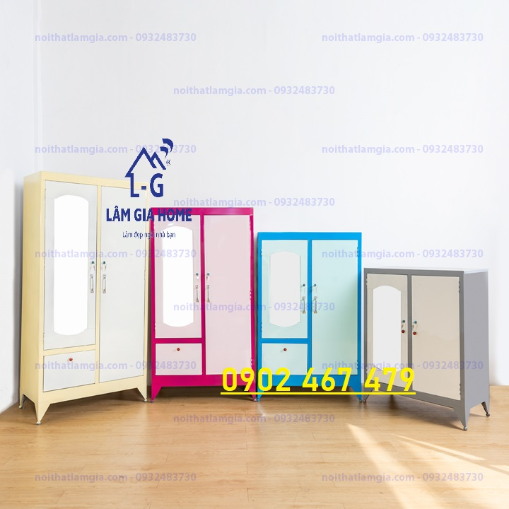 TỦ SẮT QUẦN ÁO SƠN DẦU 2 CÁNH- ĐỦ SIZE CHO GIA ĐÌNH