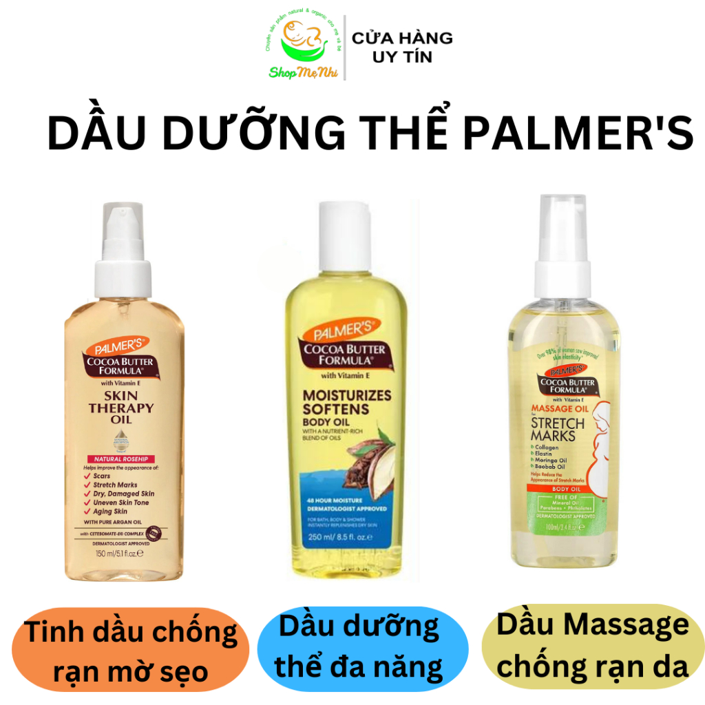 Dầu dưỡng da Palmer's cocoa butter stretch mark, therapy oil. moisturising oil.