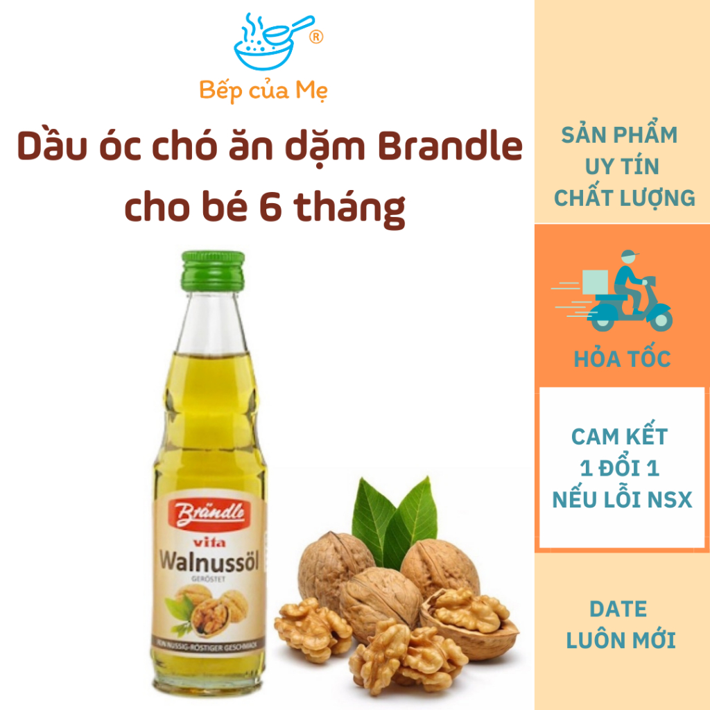 Dầu cho bé ăn dặm bổ sung DHA Omega3 của Đức, dầu óc chó cho bé ăn dặm từ 6 tháng Brandle, Shop Bếp Của Mẹ