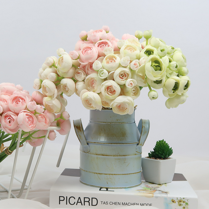 Bó 6 Cành Hoa Hồng Trà Mao Lương Lụa Cao Cấp