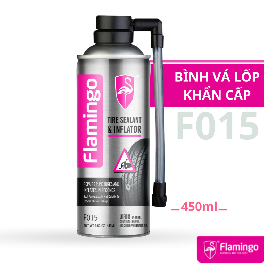 Bình Vá Lốp Khẩn Cấp Flamingo F015 450ml - Hãng Phân Phối Chính Thức