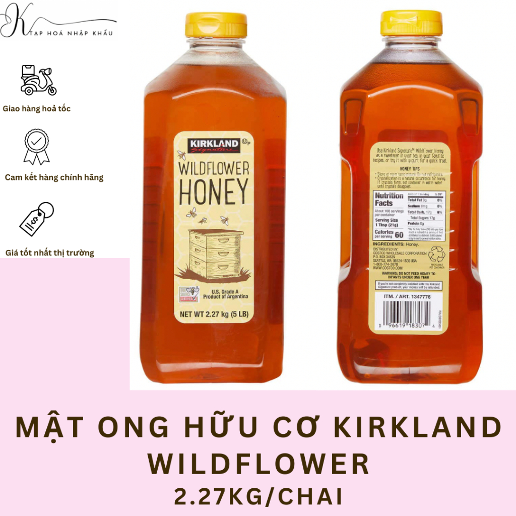 MẬT ONG HỮU CƠ NGUYÊN CHẤT KIRKLAND WILDFLOWER NHẬP MỸ 2.27KG