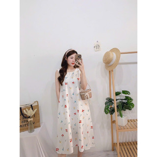 ĐẦM MAXI HOA ĐI BIỂN- Hình shop chụp thật