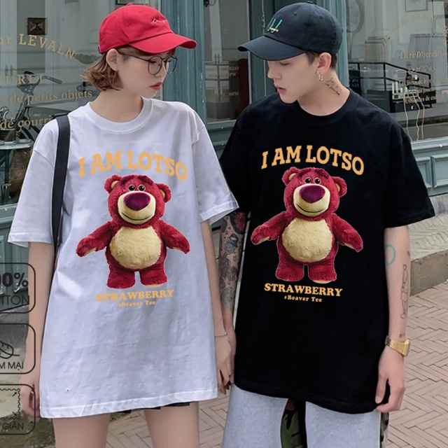Áo Phông I AM LOTSO Strawberry Form Rộng Tay Lỡ Mặc Đôi siêu Đẹp, Áo Thun Unisex Nam Nữ