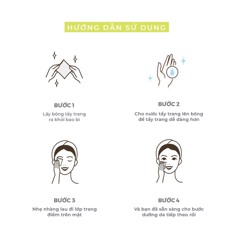 Bông tẩy trang 222 miếng 3 lớp FM cotton pads siêu dai