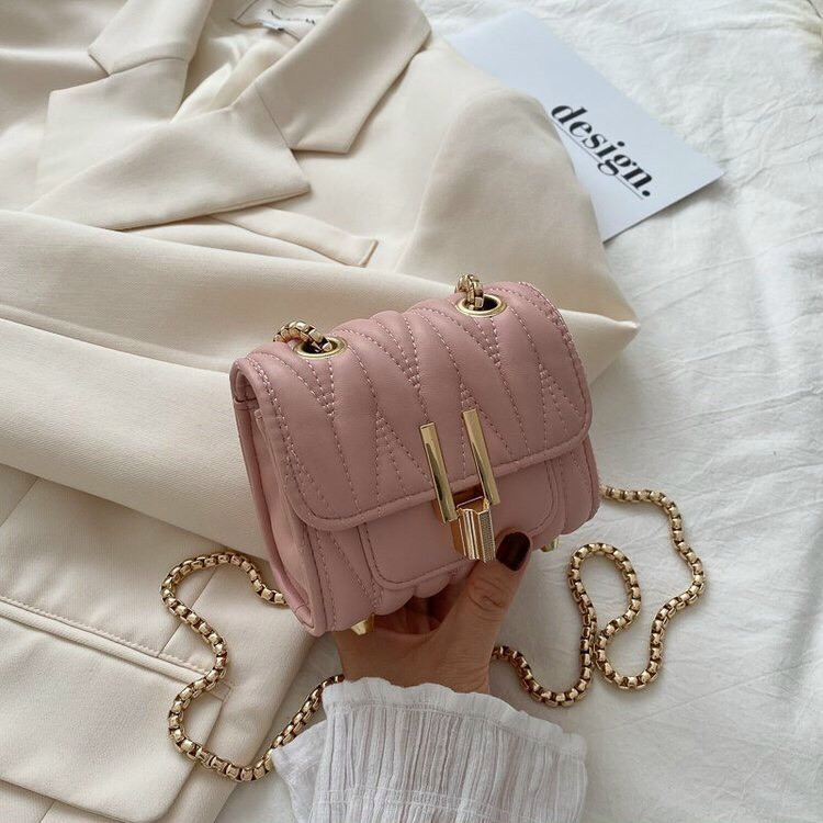 ⚡ MẪU HÓT ⚡ Túi Xách Nữ Đeo Chéo Khóa Trái Tim Chất Da PU Cao Cấp Trần Trám Mềm Dây Xích Siêu Đẹp