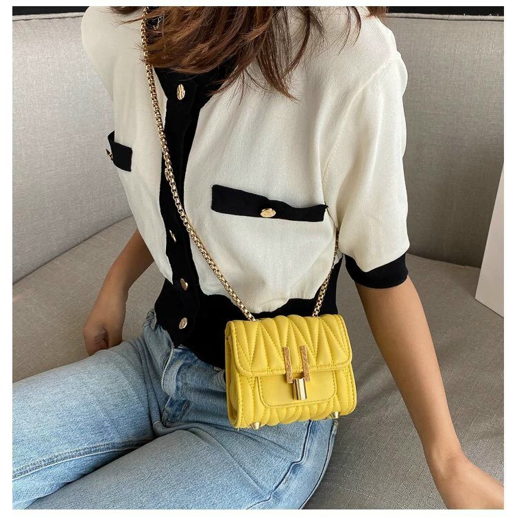 ⚡ MẪU HÓT ⚡ Túi Xách Nữ Đeo Chéo Khóa Trái Tim Chất Da PU Cao Cấp Trần Trám Mềm Dây Xích Siêu Đẹp