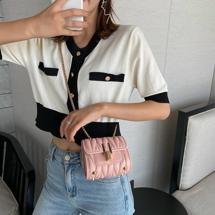 ⚡ MẪU HÓT ⚡ Túi Xách Nữ Đeo Chéo Khóa Trái Tim Chất Da PU Cao Cấp Trần Trám Mềm Dây Xích Siêu Đẹp