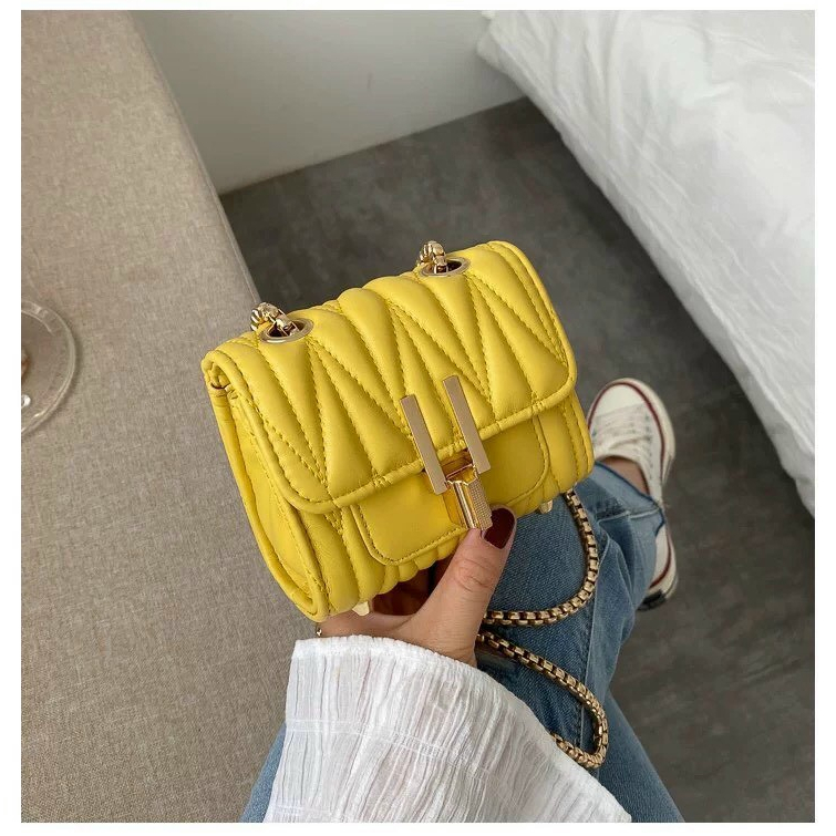 ⚡ MẪU HÓT ⚡ Túi Xách Nữ Đeo Chéo Khóa Trái Tim Chất Da PU Cao Cấp Trần Trám Mềm Dây Xích Siêu Đẹp