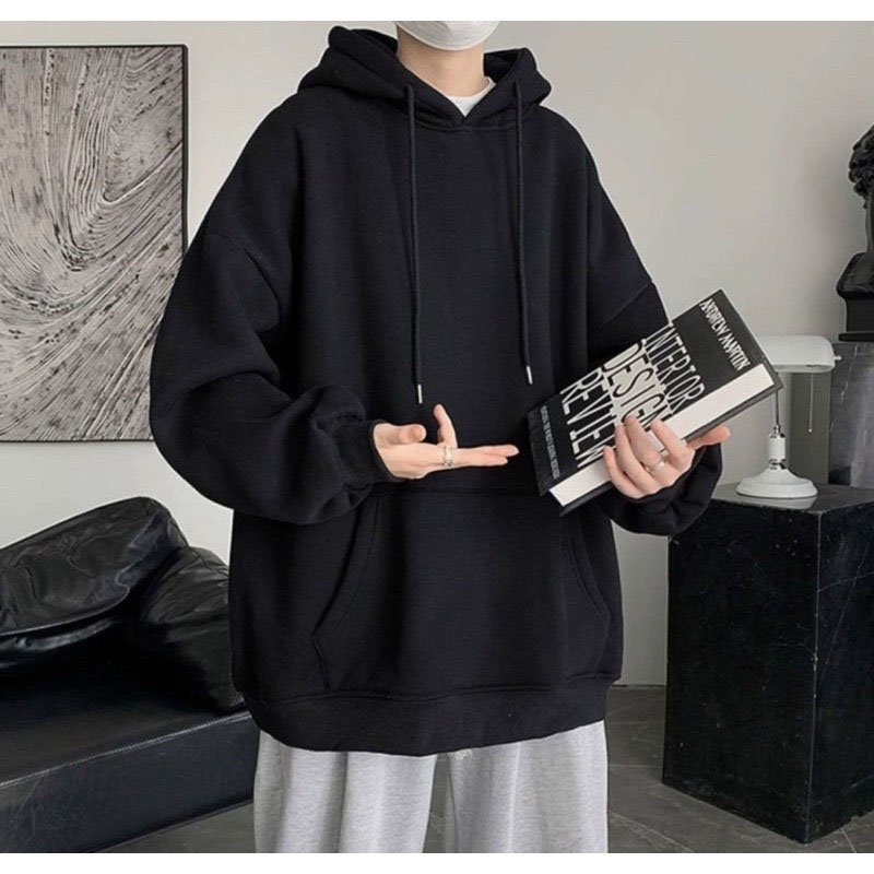 [ VẢI NỈ - SIÊU ĐẸP ] Áo Khoác hoodie form rộng Đen Khoá Kéo Siêu Hot 2023 dành cho nam và nữ M00