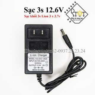Sạc lion 3s 12.6v 2a tv có đèn báo đầy