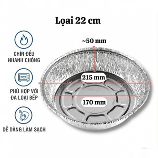 Sét 10 khay giấy bạc lót nồi chiên 22cm