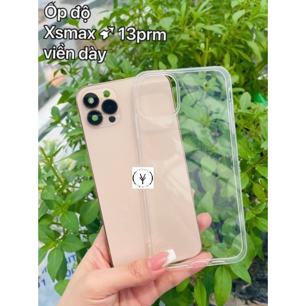 Ốp lưng silicon trong suốt dành cho xsmax độ lên 12promax/13promax