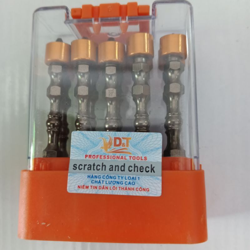 Hộp 10 Mũi vít NHẬT 4 cạnh 2 đầu có nam châm hít