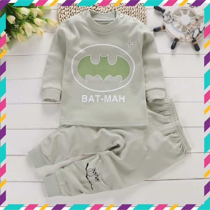 Bộ thu đông cho bé trai, bé gái in hình ngộ nghĩnh cotton mềm và ấm, Bộ dài tay cho bé trai bé gái (2 tuổi đến 8 tuổi)