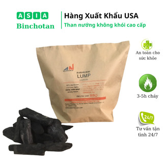 [1kg] Than Nướng BBQ Cao Cấp Asia Binchotan, Không Khói, Không Mùi, An Toàn  | Than xuất khẩu USA