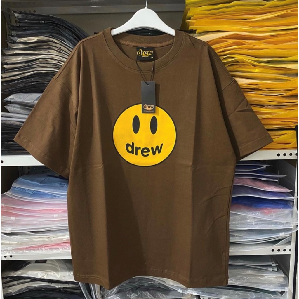 Áo Thun Tay Lỡ Nam Drew Mặt CườiForm Rộng Cotton Phông Nam Oversize Local Brand In Hình GH1