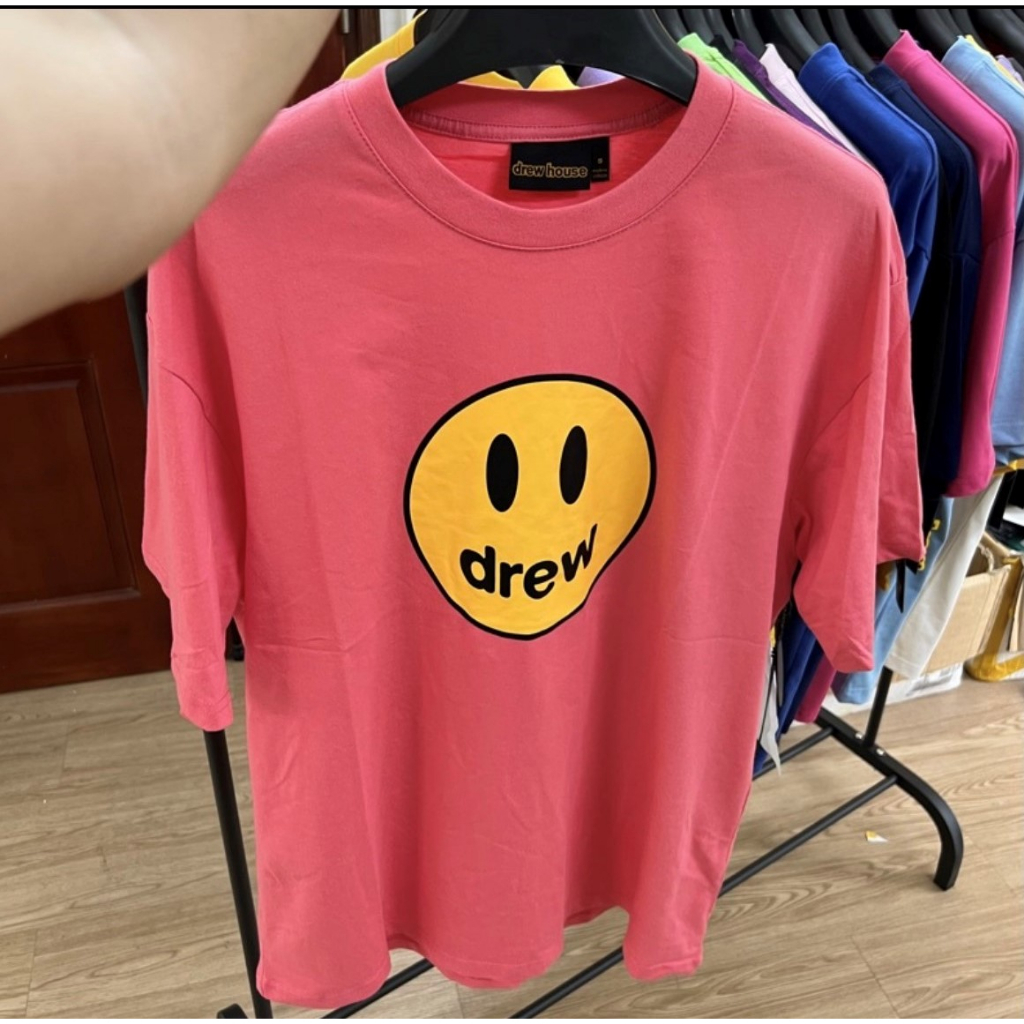 Áo Thun Tay Lỡ Nam Drew Mặt CườiForm Rộng Cotton Phông Nam Oversize Local Brand In Hình GH1