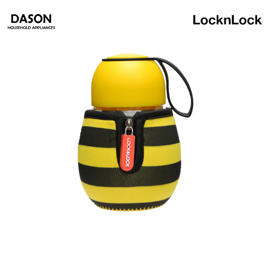 LLG652YEL - Bình đựng nước thủy tinh LocknLock có bọc giữ nhiệt INSECT 390ml - Màu vàng