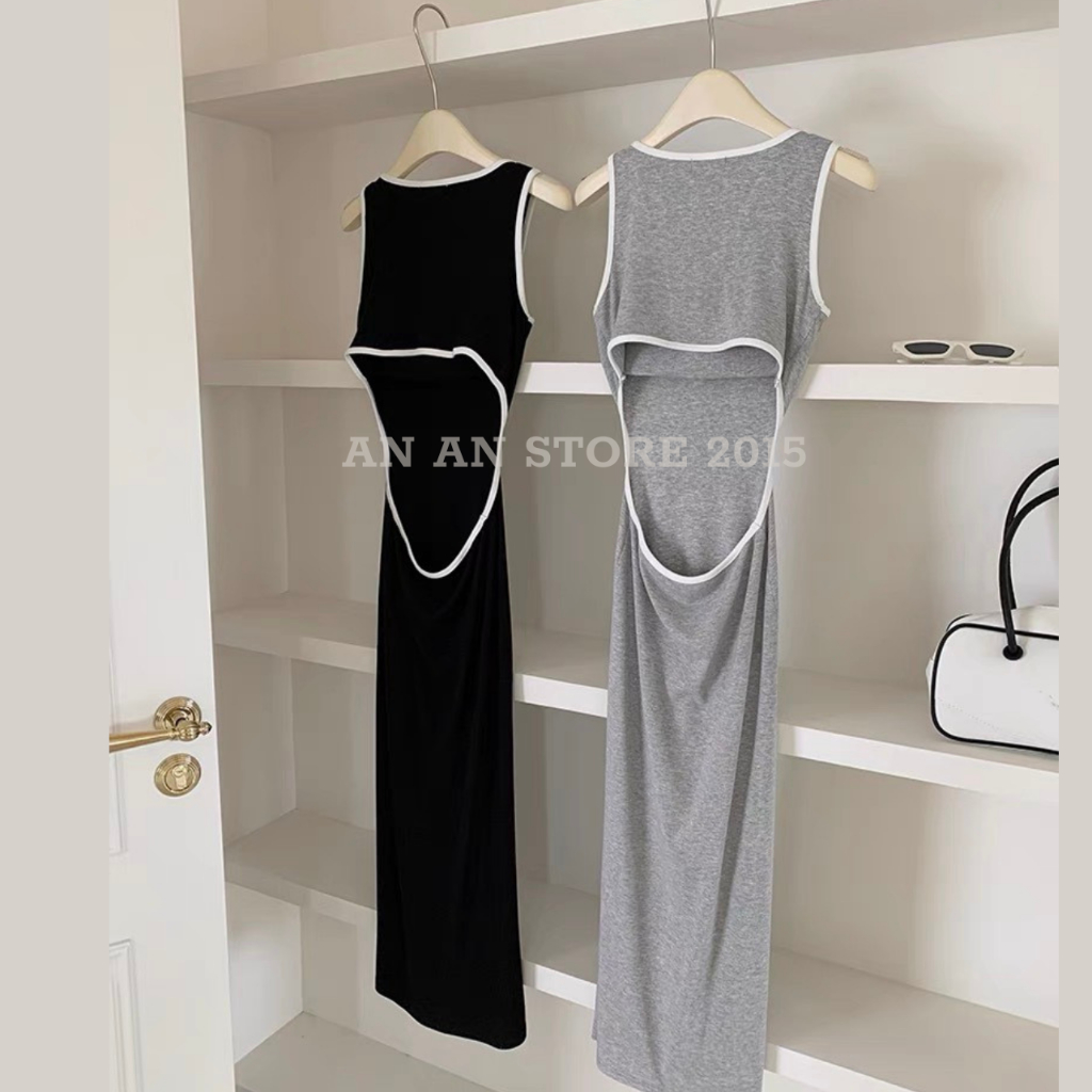 Đầm Body Viền Phối Tạo Kiểu Khoét 2 Bên Eo Sexy Dễ Thương Phong Cách Hàn Quốc -D40