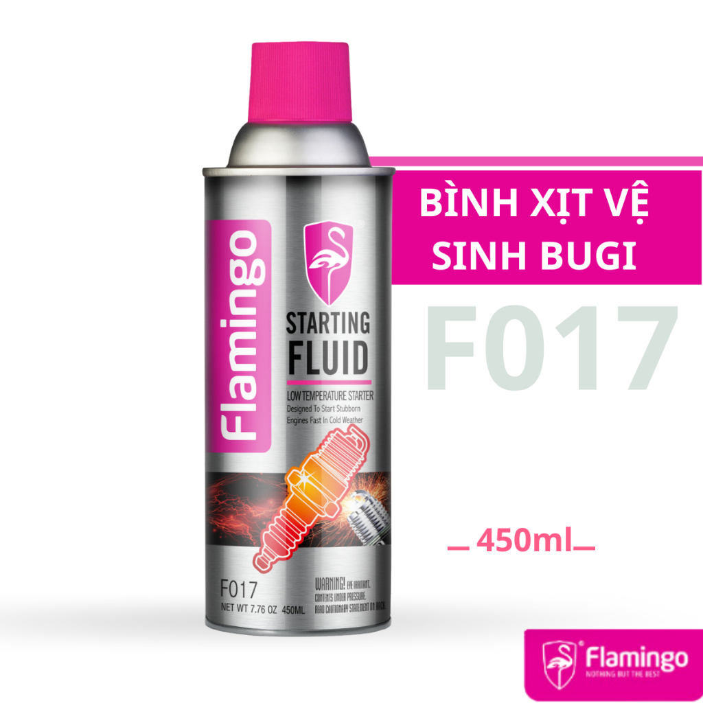 Bình Xịt Vệ Sinh Bugi Xe Máy Flamingo F017 450ml – Hãng Phân Phối Chính Thức