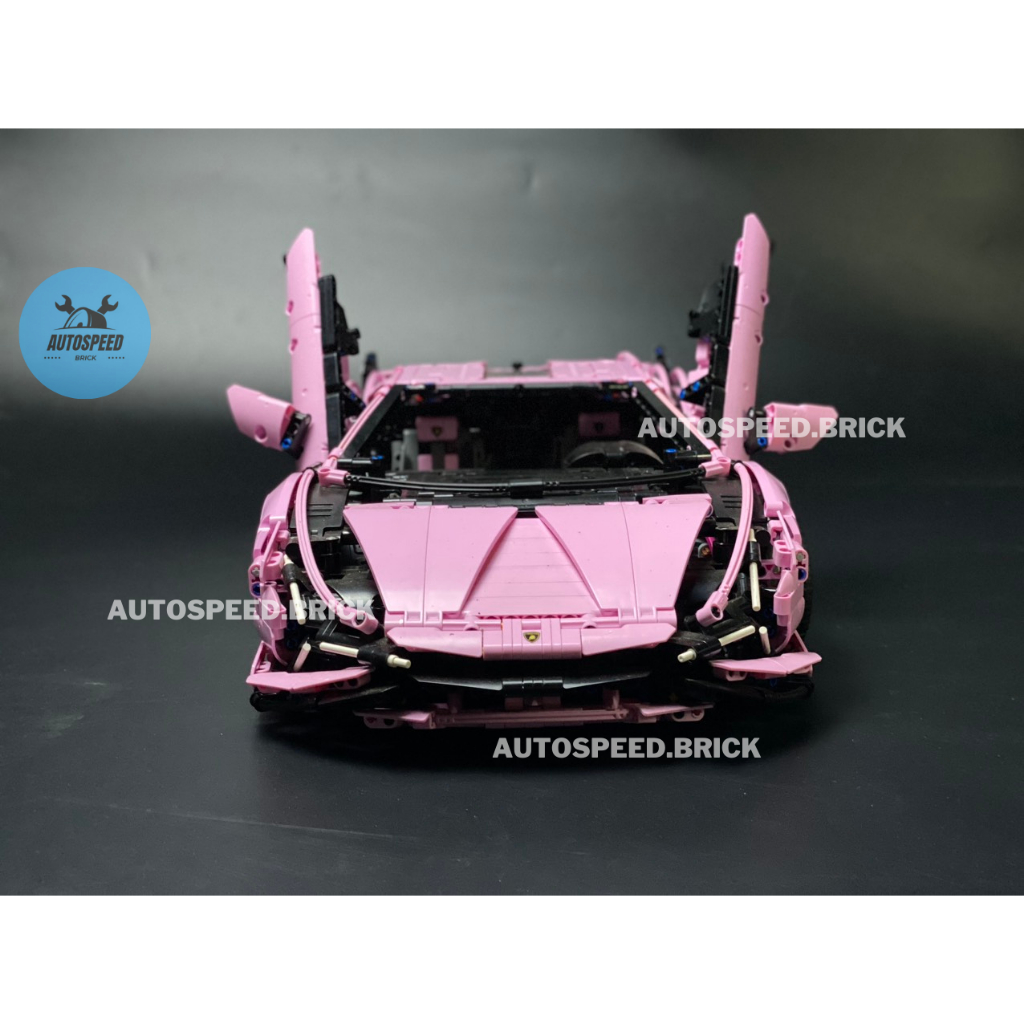 Mô hình lắp ráp xe technic Lamboghini Sian Pink màu hồng nonlego , đồ chơi lắp ráp siêu xe lamboghini autospeed lepin