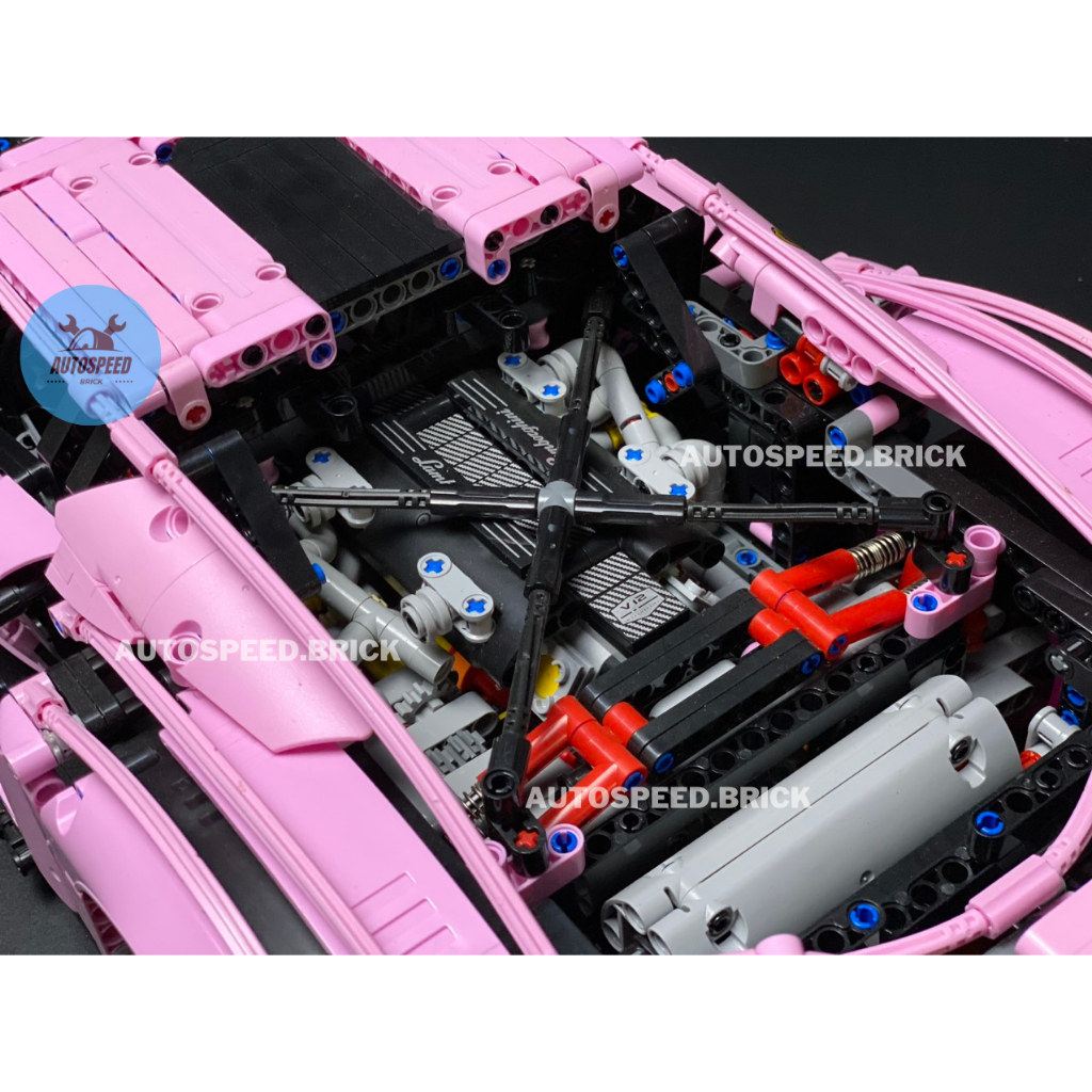 Mô hình lắp ráp xe technic Lamboghini Sian Pink màu hồng nonlego , đồ chơi lắp ráp siêu xe lamboghini autospeed lepin