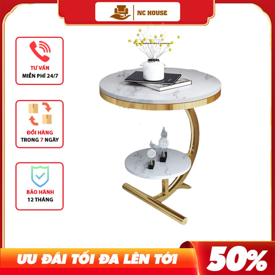 Kệ, Bàn góc, Bàn trà sofa NC HOUSE mặt đá vân mây khung sắt sơn tĩnh điện nội thất phòng khách cafe ban công NC01 | BigBuy360 - bigbuy360.vn