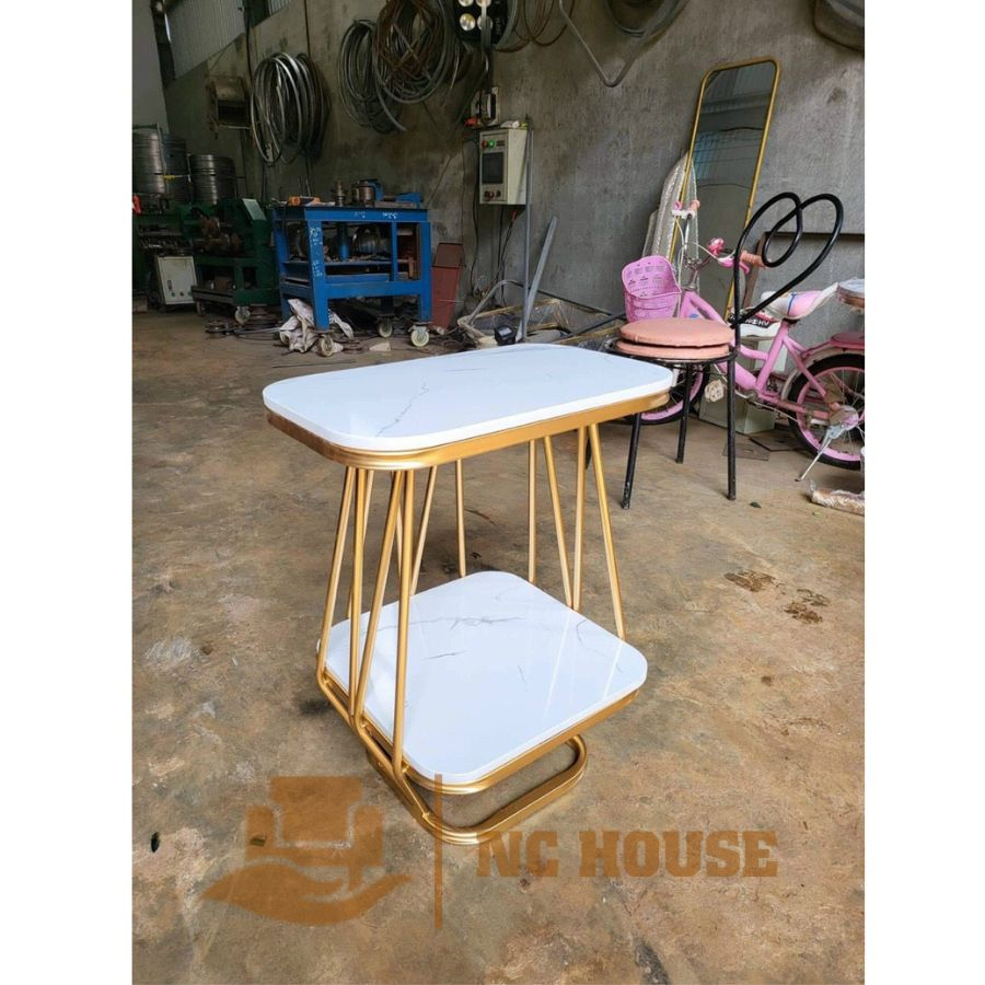 Kệ, Bàn góc, Bàn trà sofa NC HOUSE mặt đá vân mây khung sắt sơn tĩnh điện nội thất phòng khách cafe ban công NC01 | BigBuy360 - bigbuy360.vn