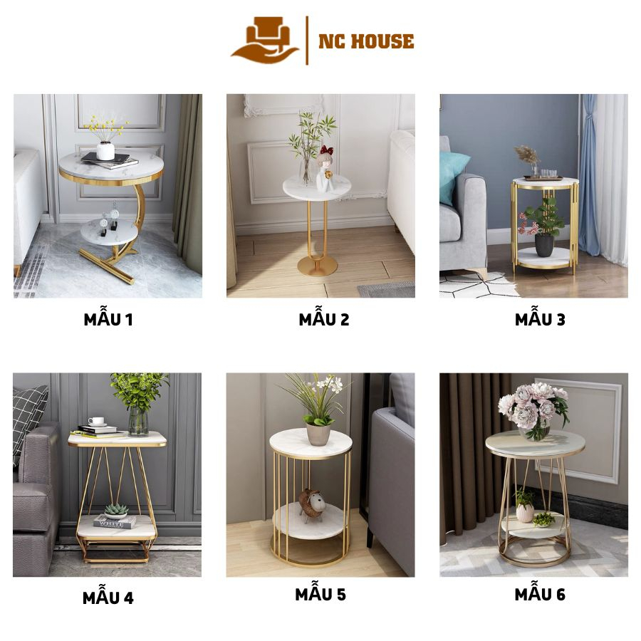 Kệ, Bàn góc, Bàn trà sofa NC HOUSE mặt đá vân mây khung sắt sơn tĩnh điện nội thất phòng khách cafe ban công NC01 | BigBuy360 - bigbuy360.vn