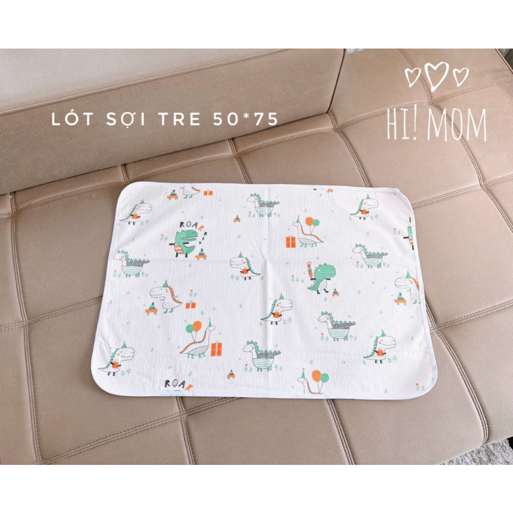 Lót chống thấm sợi tre 3 lớp mềm mại cao cấp size 50x75cm
