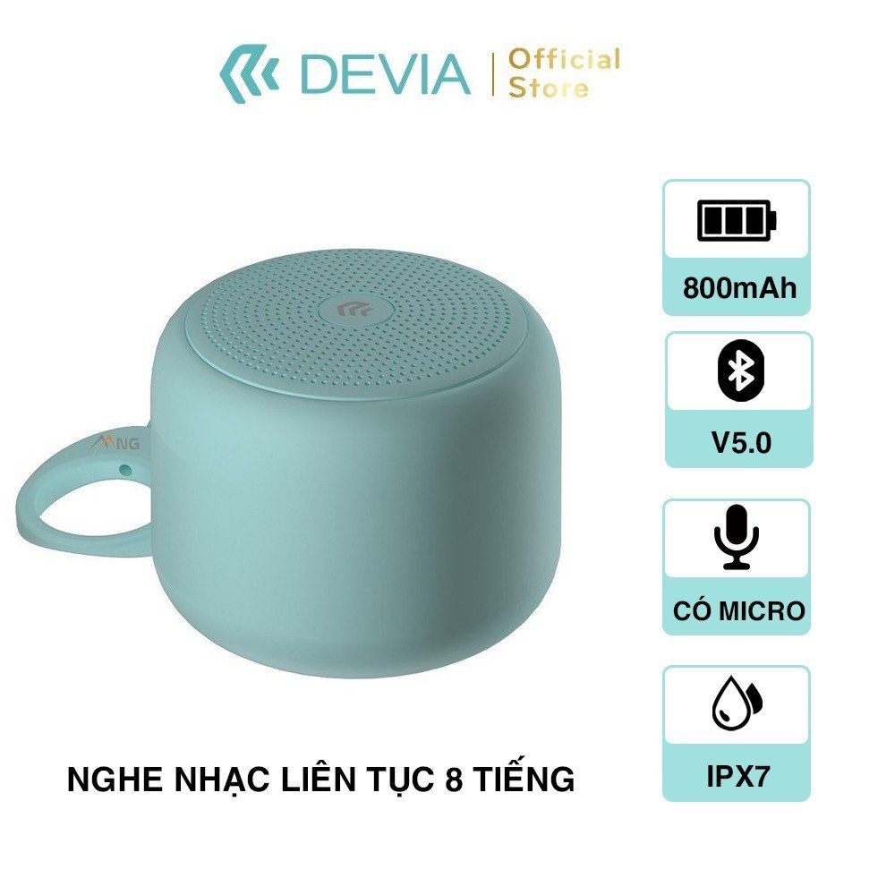 Loa mini bluetooth không dây Devia BT2602 Kintone Series chống nước có micro nghe tối đa 8h hàng chính hãng có BH