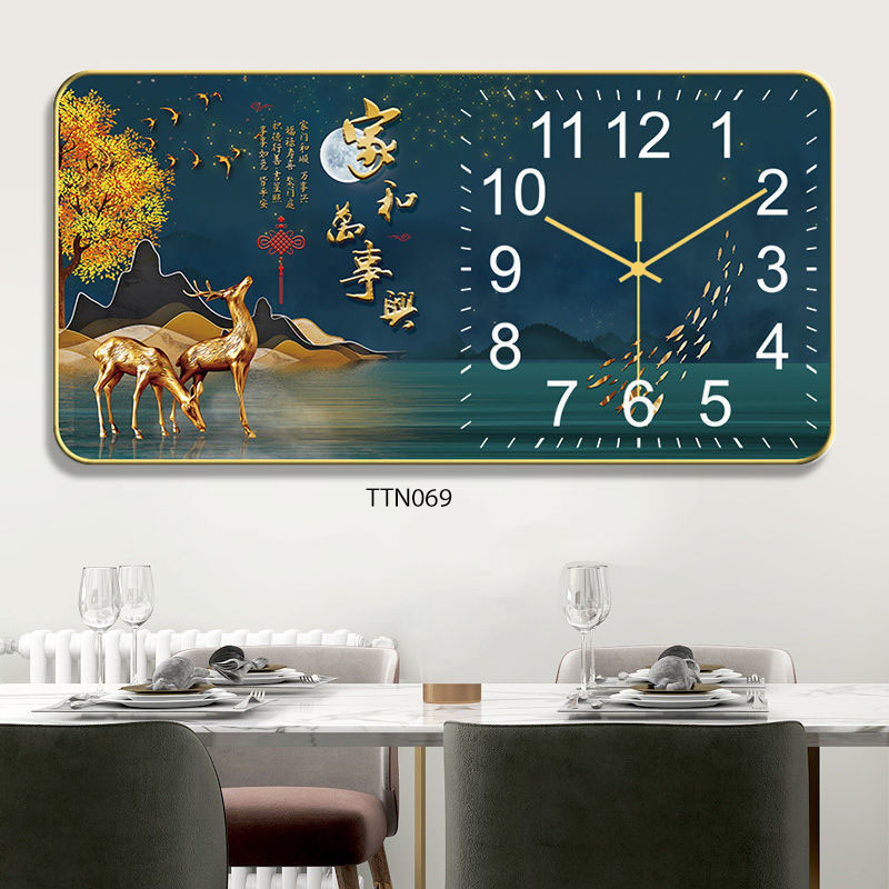 Tranh Đồng Hồ Tráng Gương 5D Khung Cảnh Trìu Tượng - Simple House, Trang Trí Phòng Khách,Decor Phòng Làm Việc.