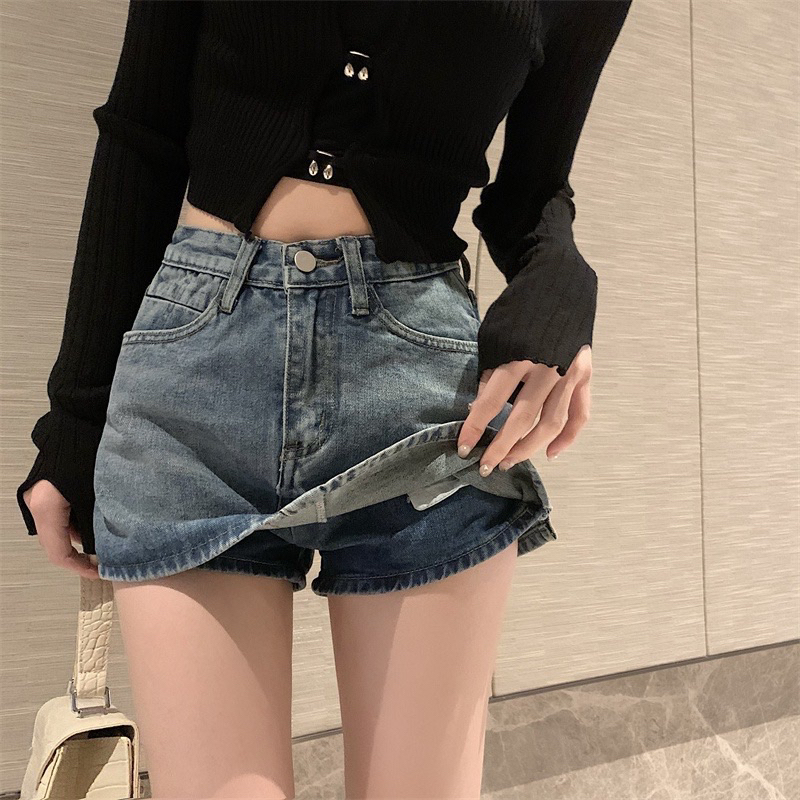 Chân váy jeans ngắn chữ A lưng cao, Quần Short Jean Giả Váy Cạp Cao | BigBuy360 - bigbuy360.vn