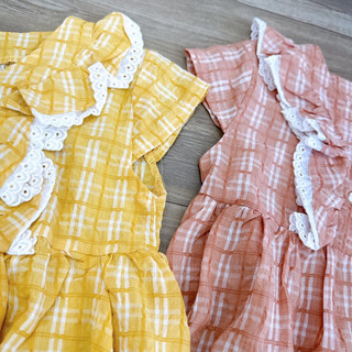 váy kẻ viền ren mềm mịn