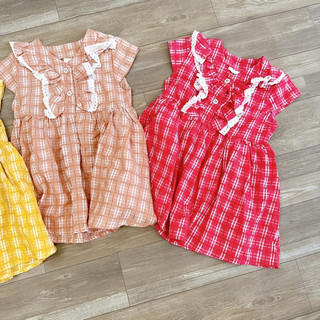 váy kẻ viền ren mềm mịn