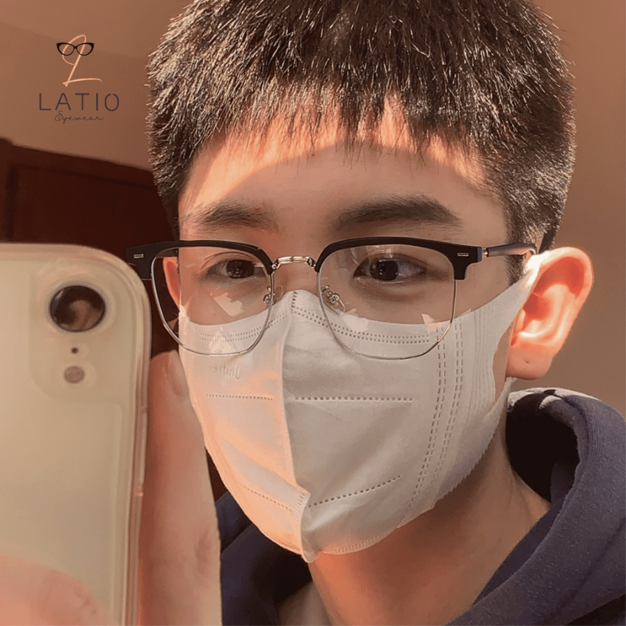 Gọng kính đổi màu Nam Nữ LATIO mắt kính thiết kế gọng vuông tròn kim loại cao cấp, siêu bền chống tia UV - KM66