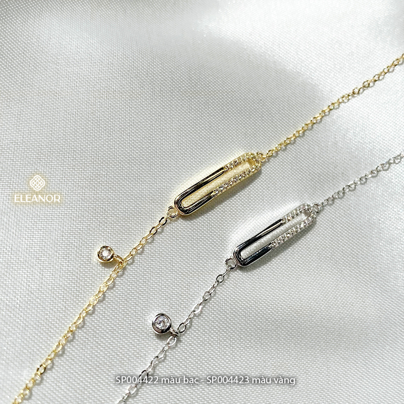Vòng tay nữ bạc 925 Eleanor Accessories đính đá sợi mảnh phụ kiện trang sức 4422