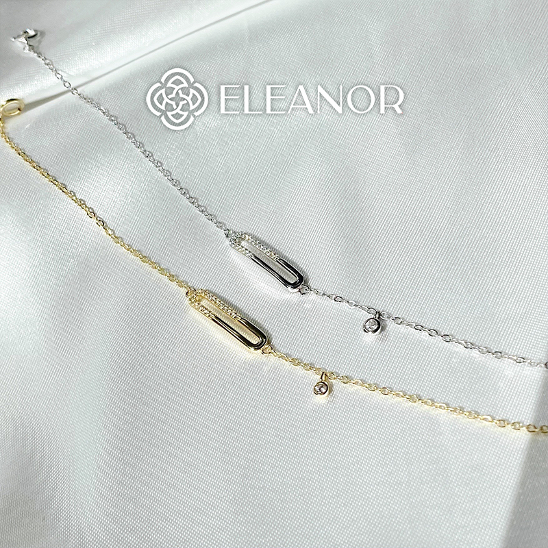 Vòng tay nữ bạc 925 Eleanor Accessories đính đá sợi mảnh phụ kiện trang sức 4422