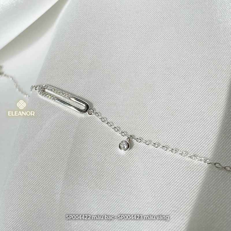 Vòng tay nữ bạc 925 Eleanor Accessories đính đá sợi mảnh phụ kiện trang sức 4422