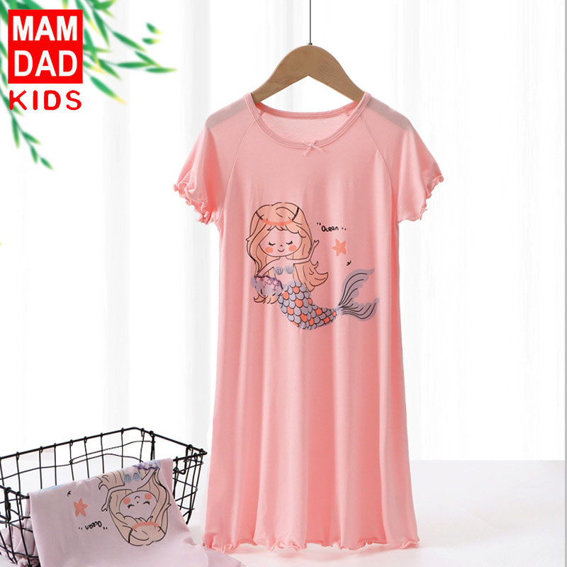 Đầm, váy thun cộc tay chất cotton lạnh cho bé Gái - hãng MAMDADKIDS