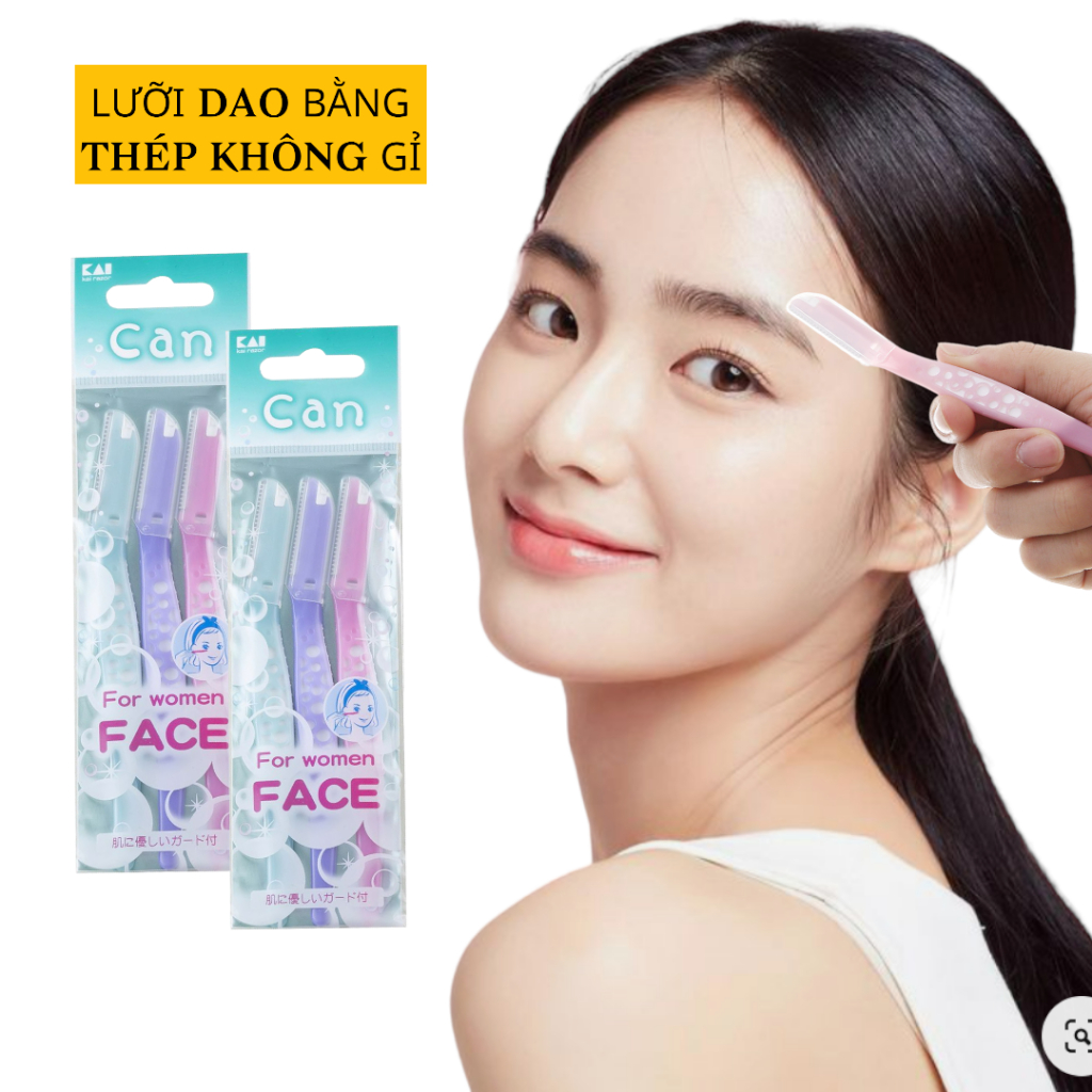 Dao Cạo Lông Mặt Lưỡi Thép Không Gỉ Kai For Women 17810