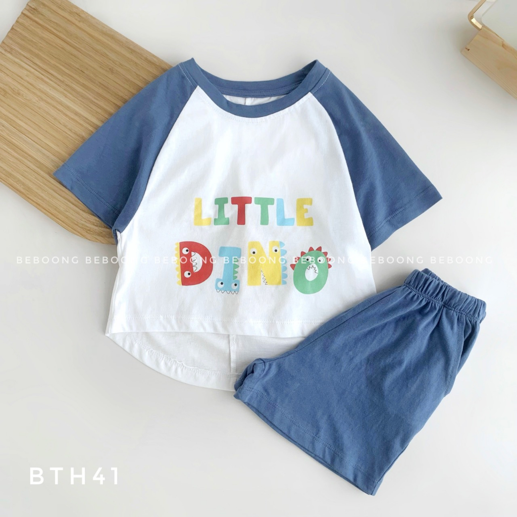 Bộ quần áo khủng long mới lạ thiết kế unisex cho bé chất liệu cotton mềm mịn thoáng mát cho bé cảm giác thoải mái
