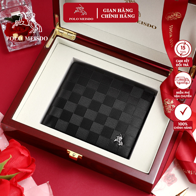 Ví Da Bò Nam Cao Cấp Hàng Hiệu POLO MEISDO Sang Trọng  Bảo Hành 12 Tháng PL19