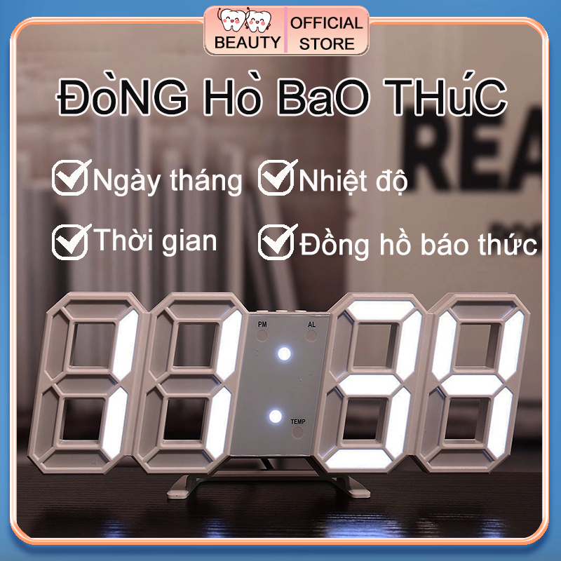 Đồng hồ led 3D để bàn treo tường thông minh Smart Clock